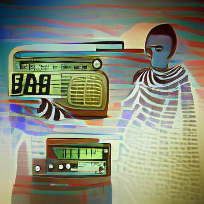Radio Babylon: Retro-Futuristic Digital Illustration