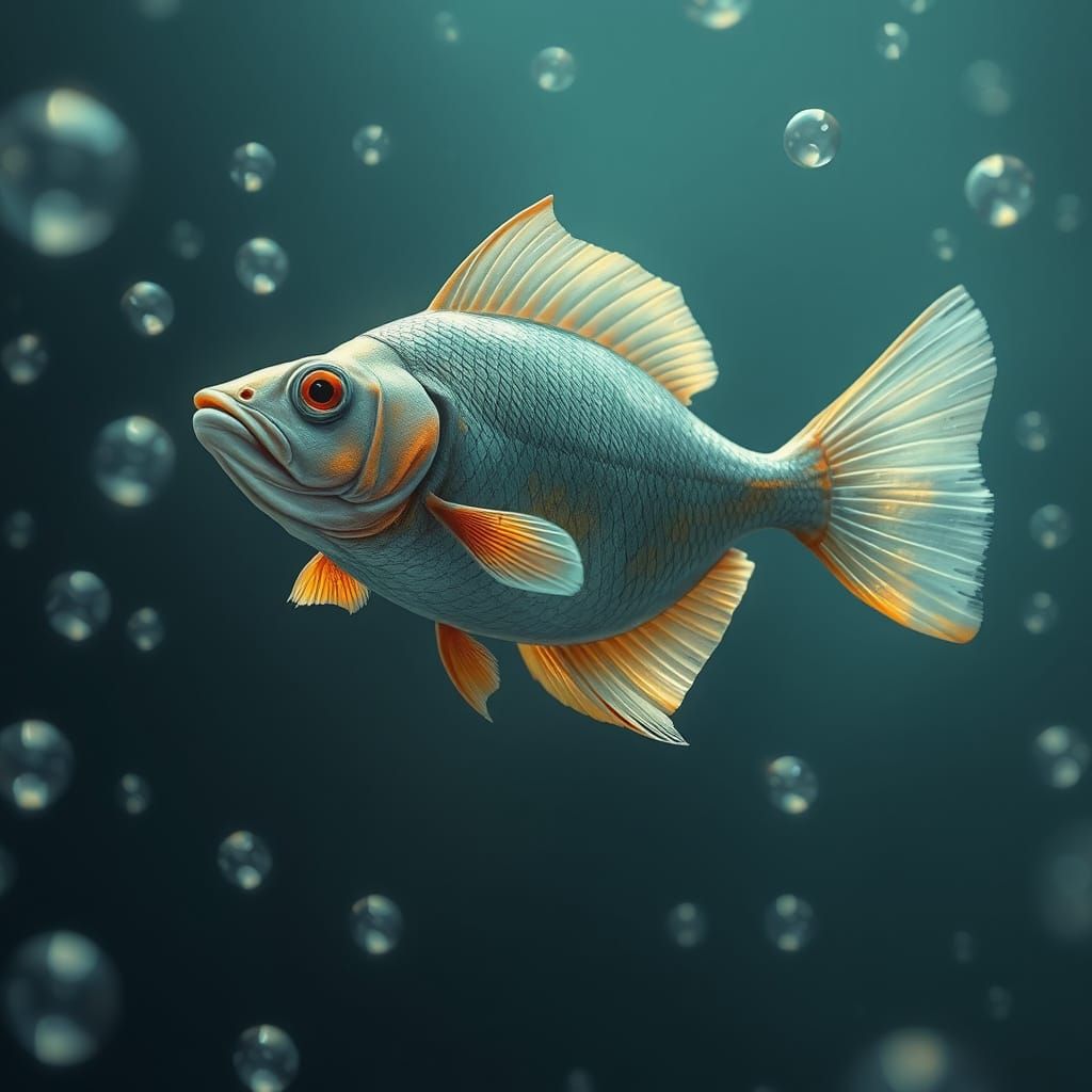 Whimsical Aquatic Scene in Dreamy Watercolor Style