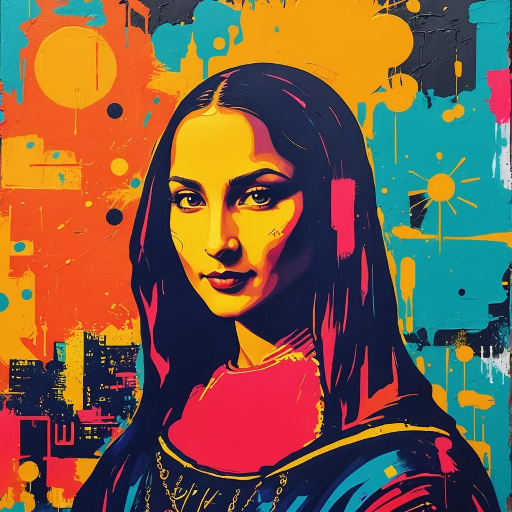Mona Lisa Meets Urban Culture in Vibrant Pop Art