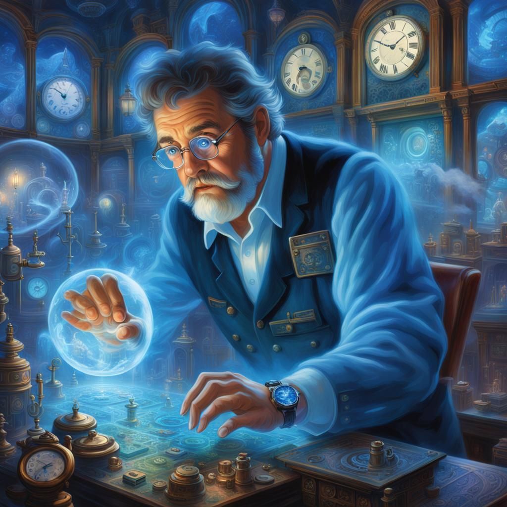 Scientist's Holographic Watch Display Through Time