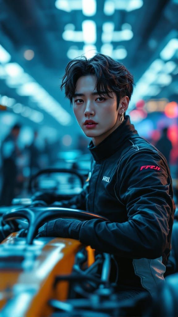 K-Pop Idol in Dynamic F1 Race Music Video