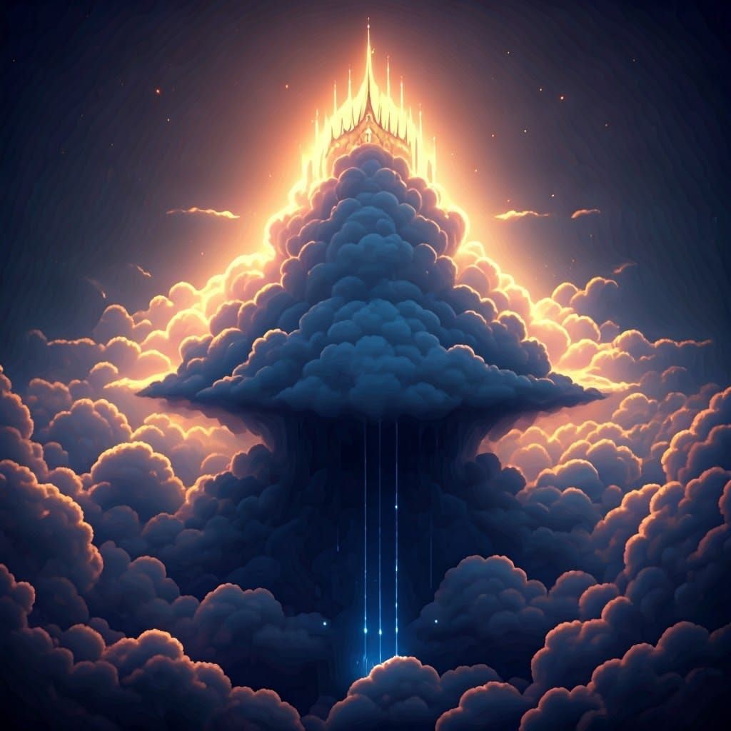 Crowned Cloud Monarch in Atmospheric Kingdom