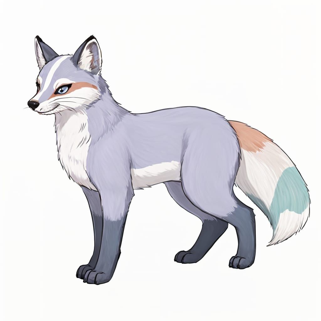 Pastel Foxy Otter Badger Hybrid Creature