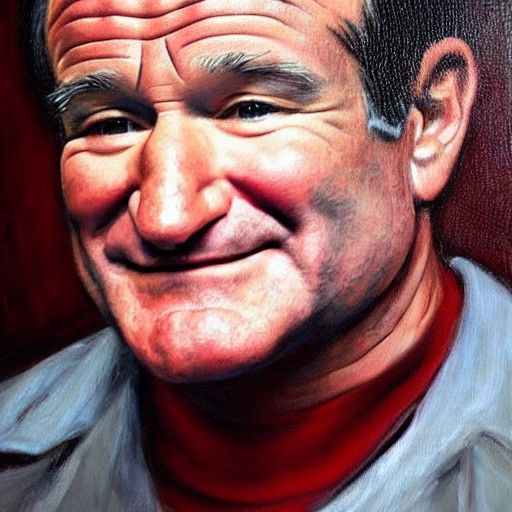 Robin Williams Portrait in Oil Painting Style