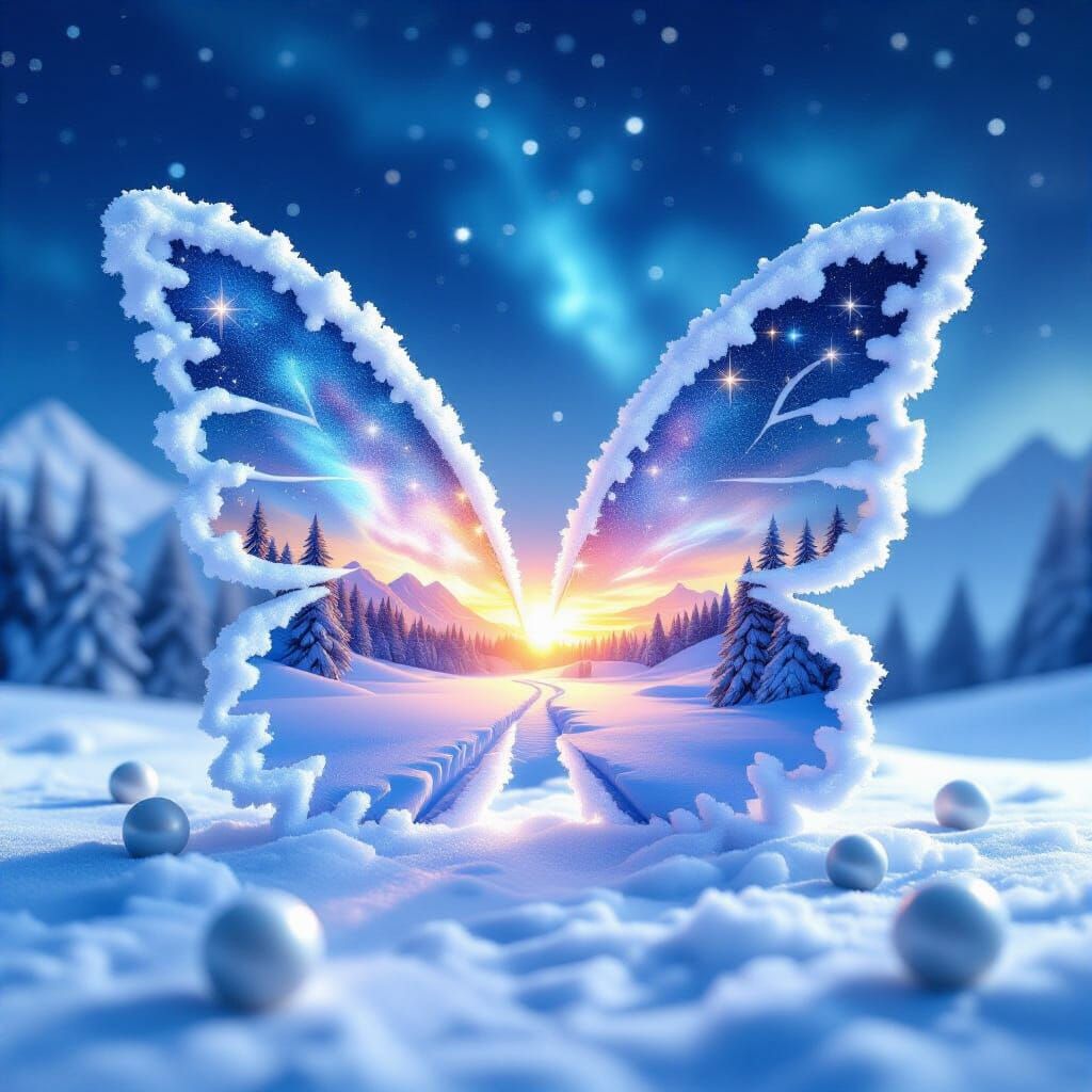 Frosty Snowflake Wings with Winter Hologram