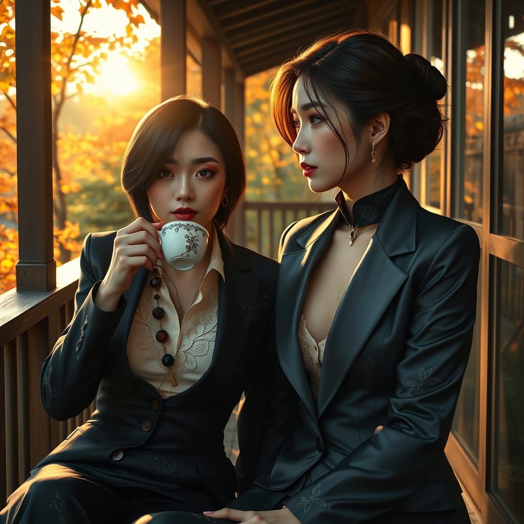 Elegant Businesswoman in Autumn Hush