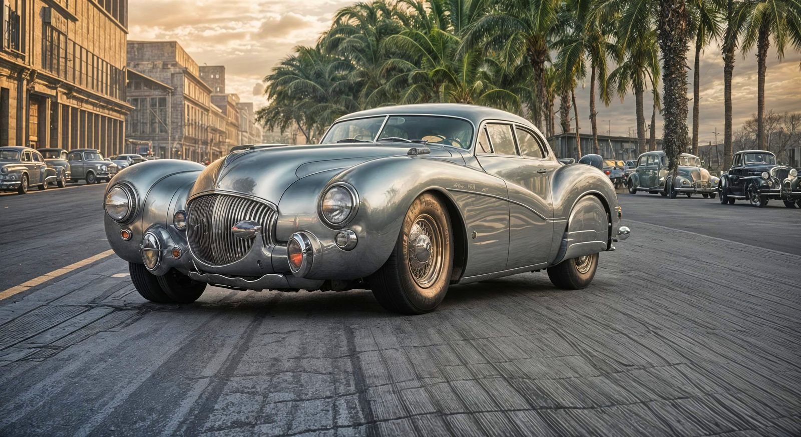Epic Metallic Silver 1953 Car in Douglas DC-3 Style