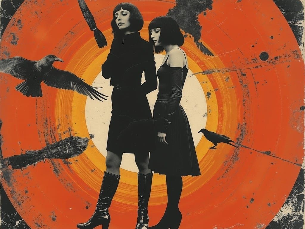 Psychedelic Fashion Model in Groovy 1960s Style