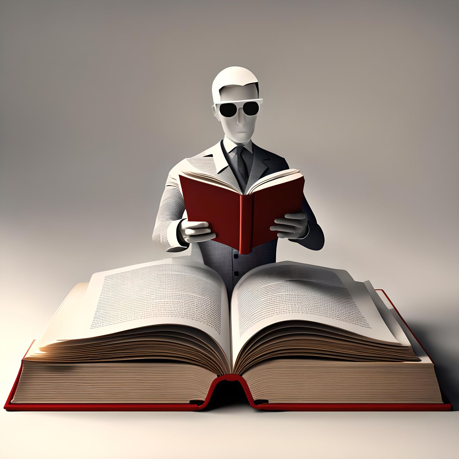 3D Reading Man Evolved from Book
