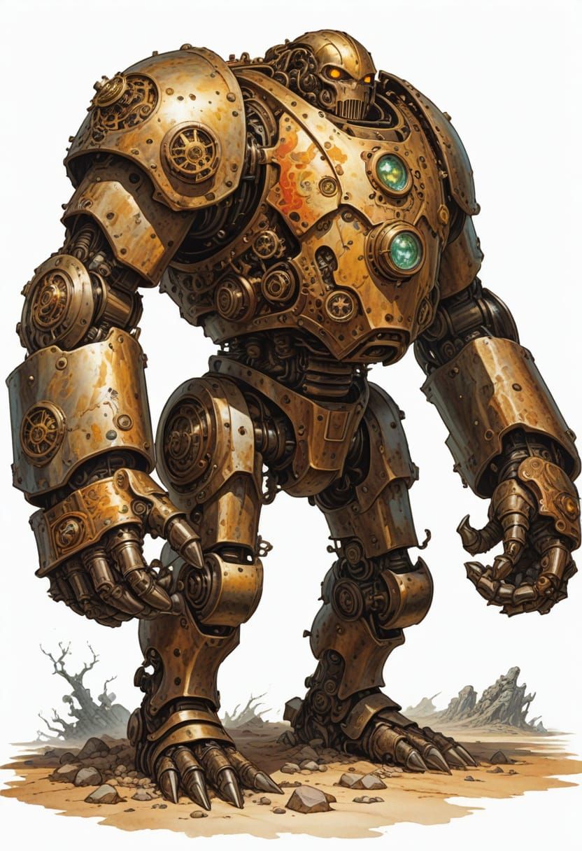 Clockwork Golem Steampunk Hero