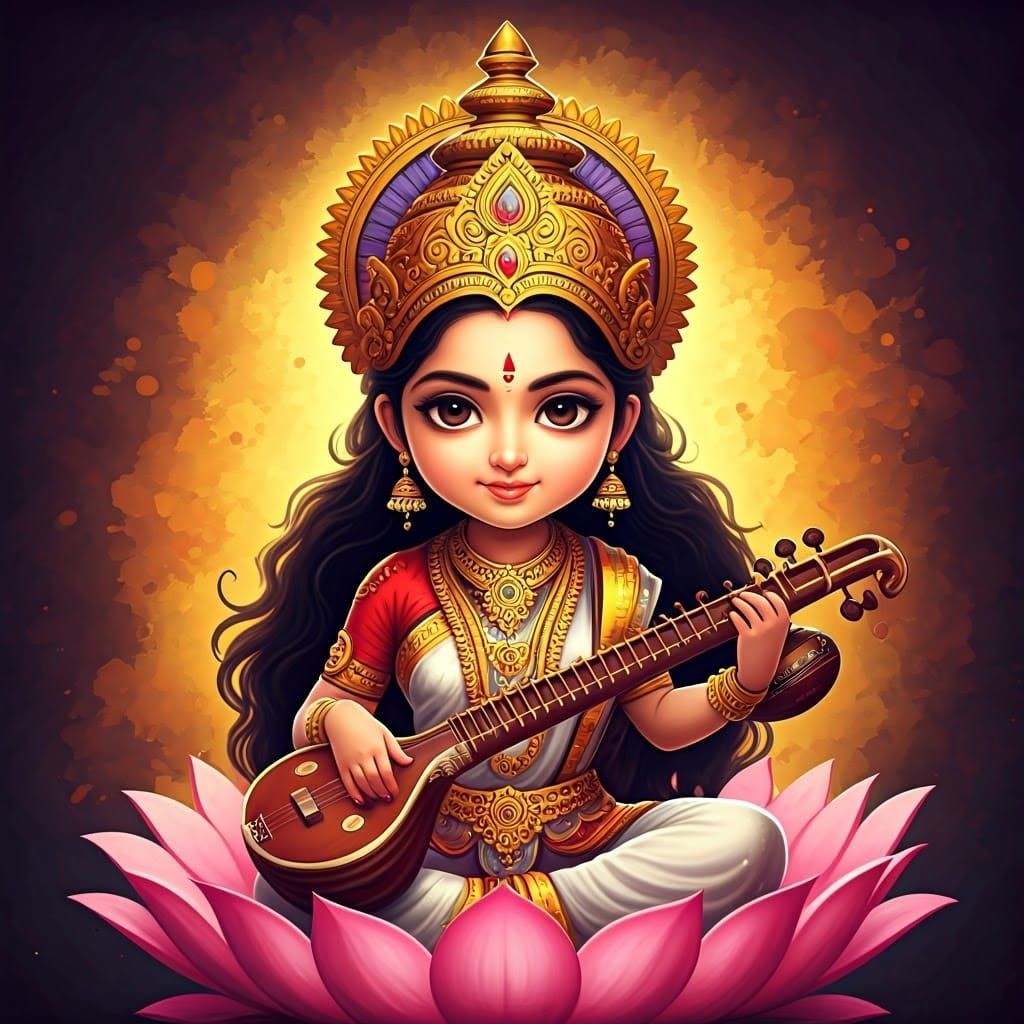 The Hindu goddess Saraswati