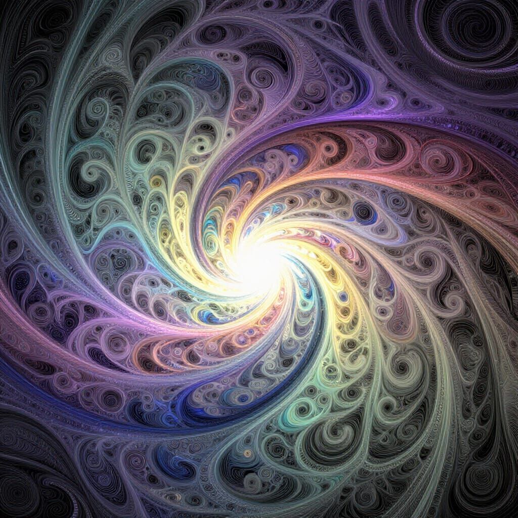 Abstract Fractal Wave Function of Creation in Zentangle Styl...