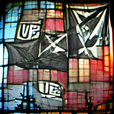Black Flag Waving in a Stormy Sky