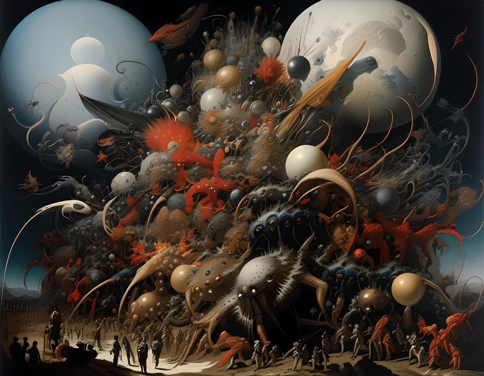 Abstract Alien Portrait in Expressionist Style