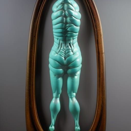 Arched Back Cryptid Wax Sculpture Under Glass