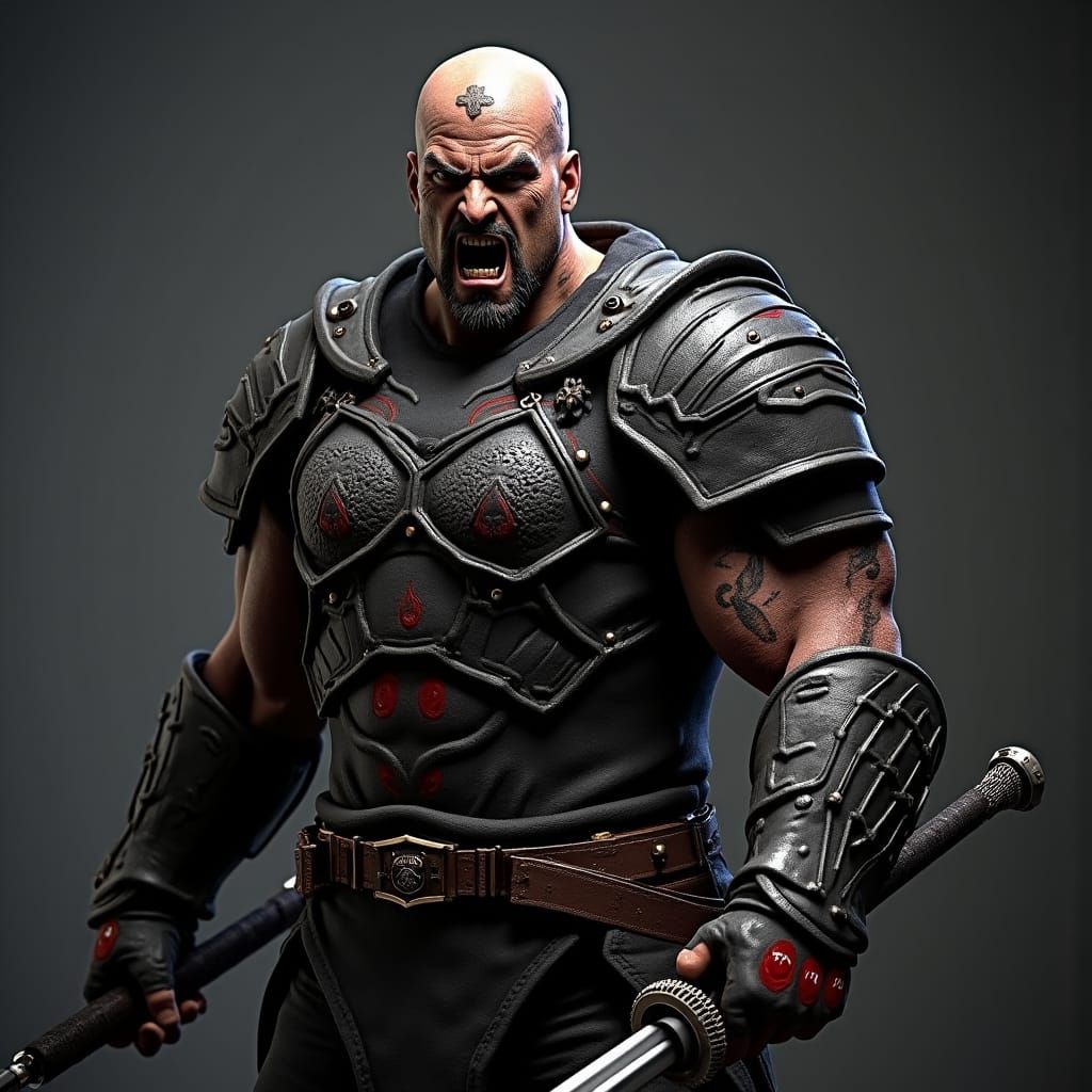 Fierce Executor with Axe in Hyper-Realistic Style