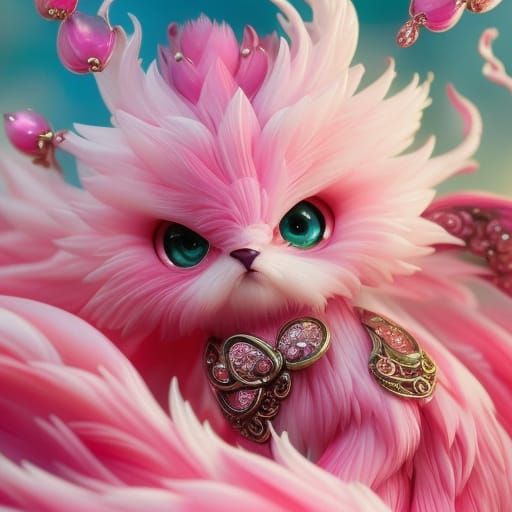Detailed Furry Chibi Pink Animal Explosion