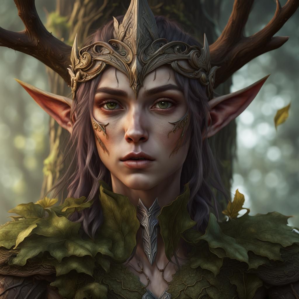 Detailed Wood Elf in Fantasy Concept Art