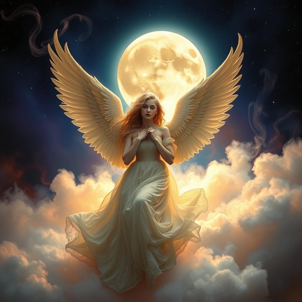 Ethereal Angel in a Mystical Aurora