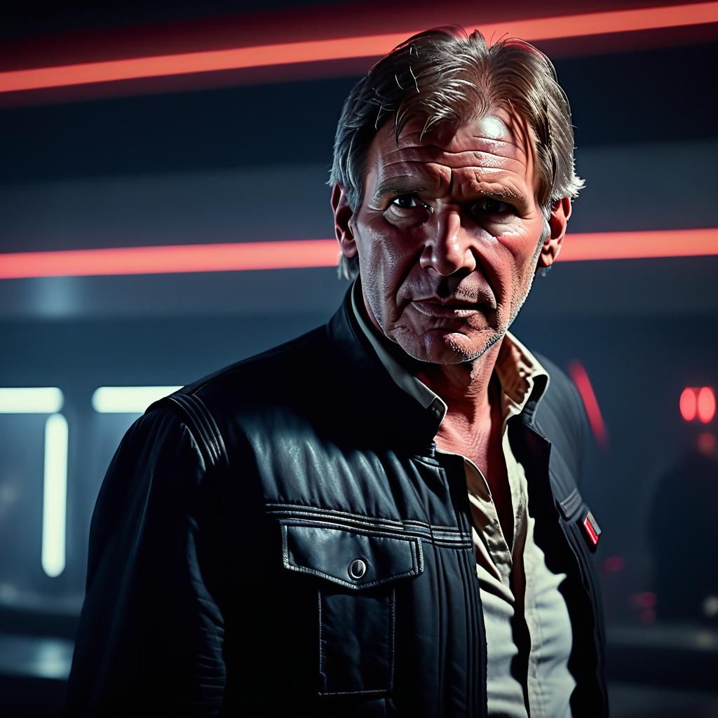 Han Solo Portrait in Cloud City, Photorealistic 8k