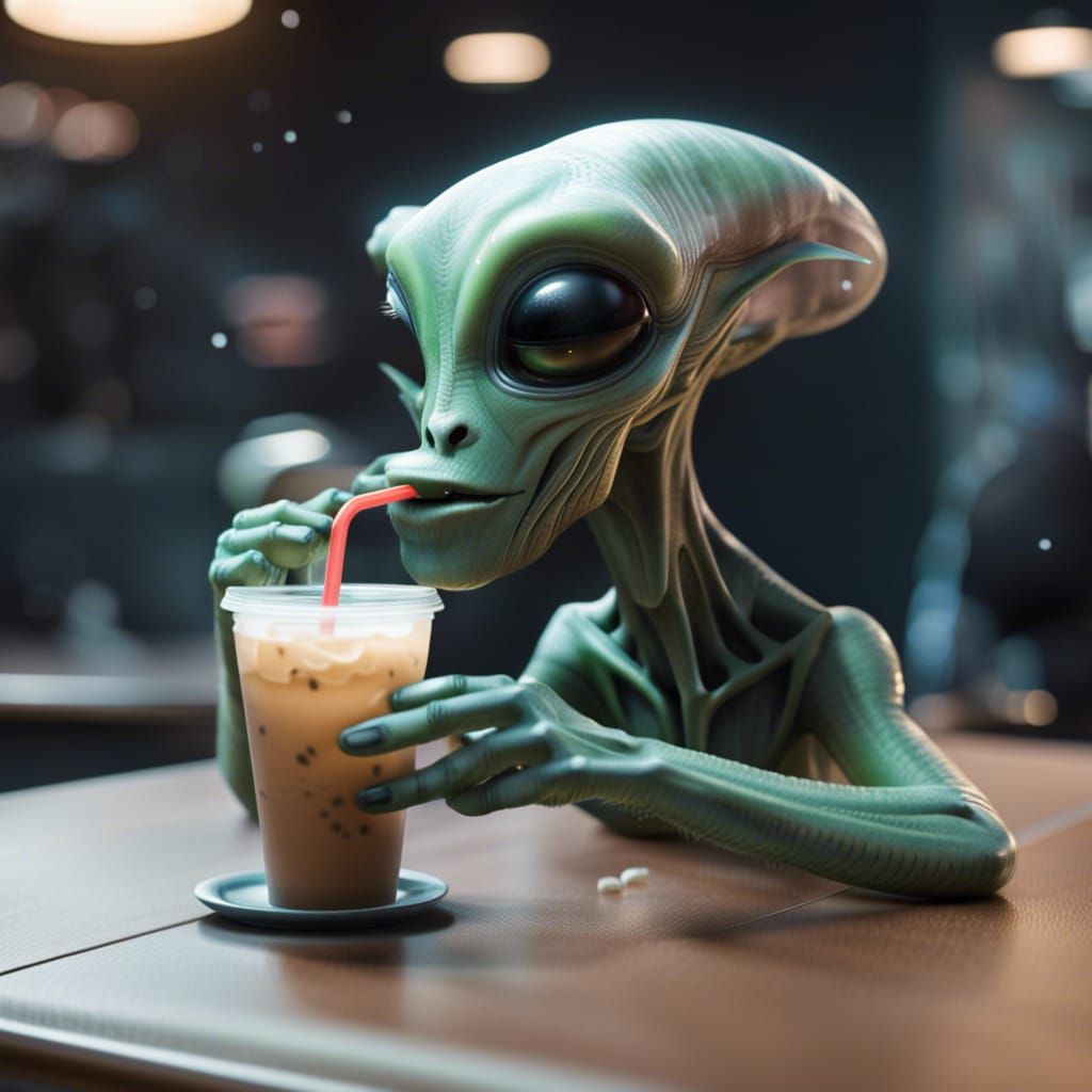 An Alien's Iced Coffee Break