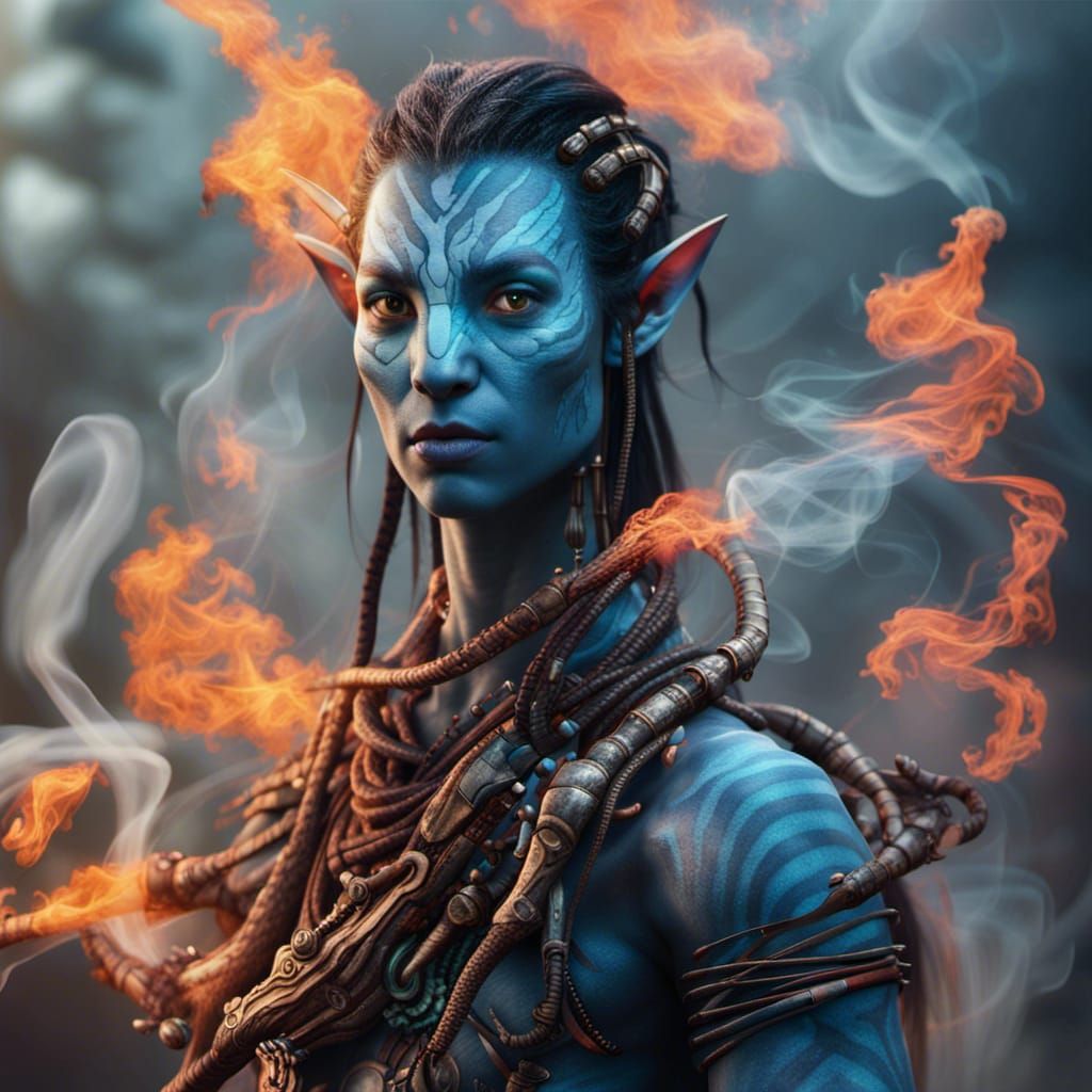 Fantastical Avatar Smoke Splash Screen in Detailed Matte