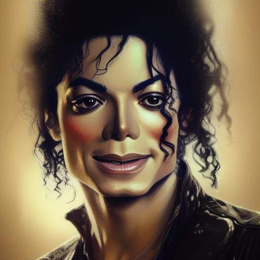 Michael Jackson Smiling Portrait: Artstation Concept Art