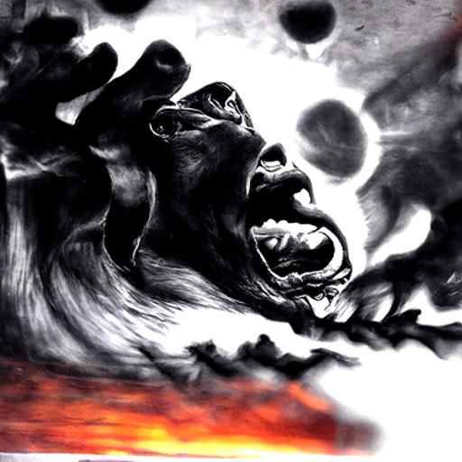 Hyperdetailed Charcoal Drawing of Rage Against Fading Light