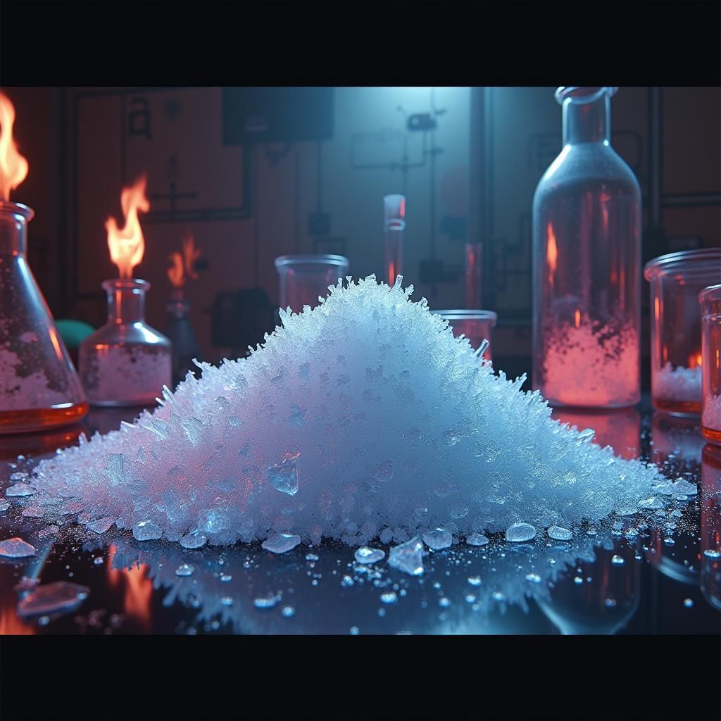 Dystopian Lab: Crystalline Sugar Macro in Sci-Fi Style