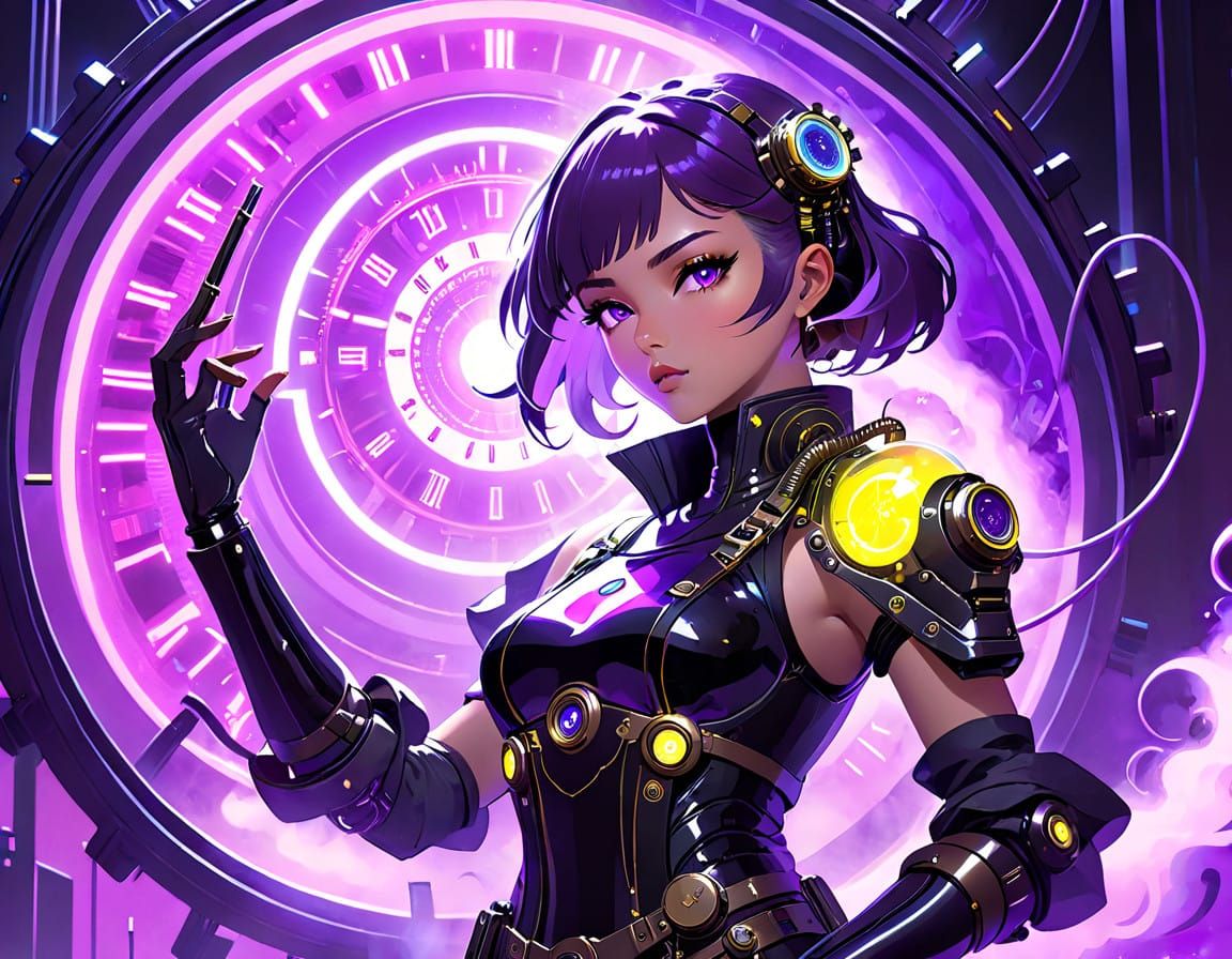 Mad Scientist in Cyberpunk Steampunk Fusion