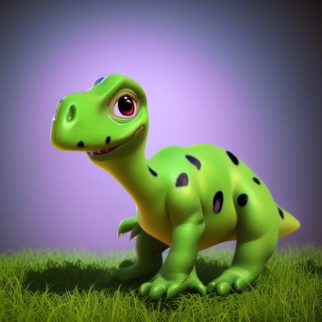 Cute Baby Dinosaur Hatching: Pixar Style