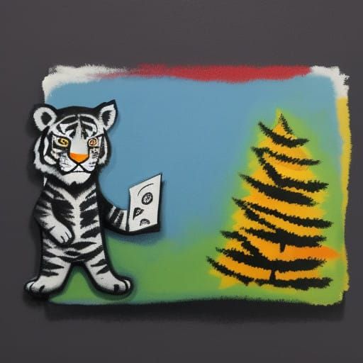 Surreal Tiger Emerges from Shadows in a World of Secrets