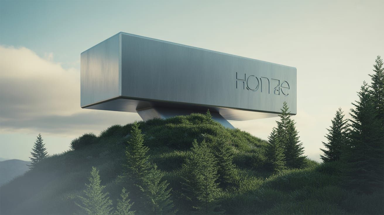 Futuristic Mobile Home on Mountain Hilltop