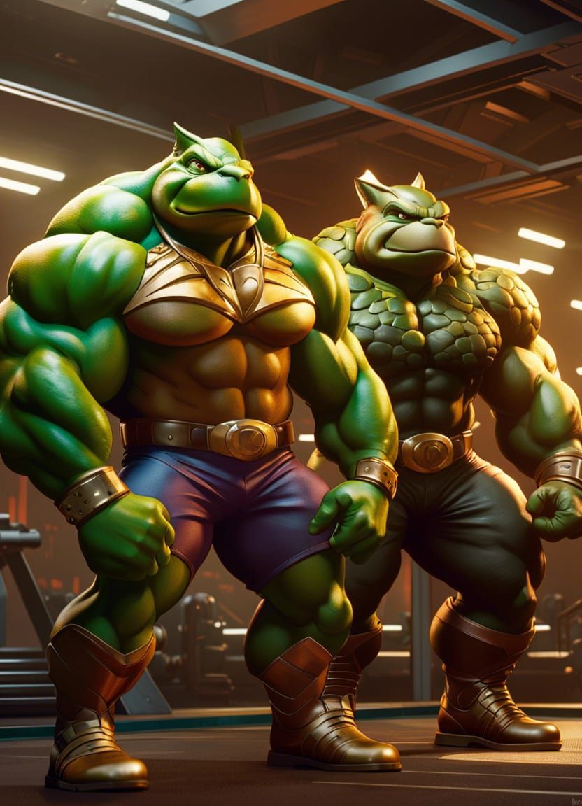 Battletoads Bodybuilders: Dynamic Gym Art