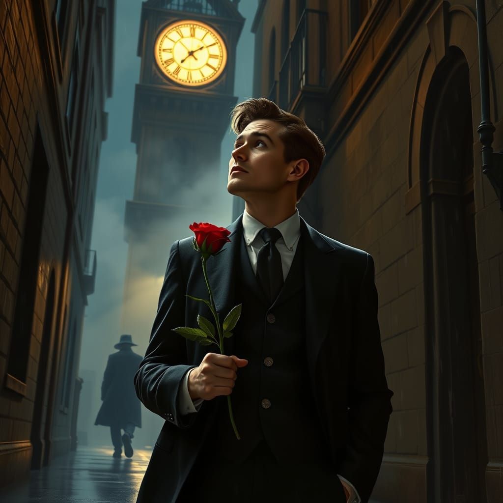 Rainy City Rendezvous: Matte Painting in Cyberpunk Style