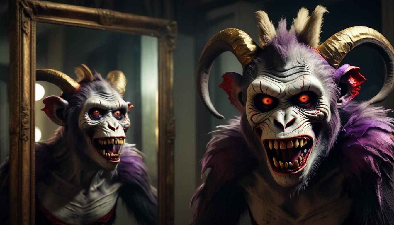 Zombie Clown Woman Portrait in Horror Concept Art