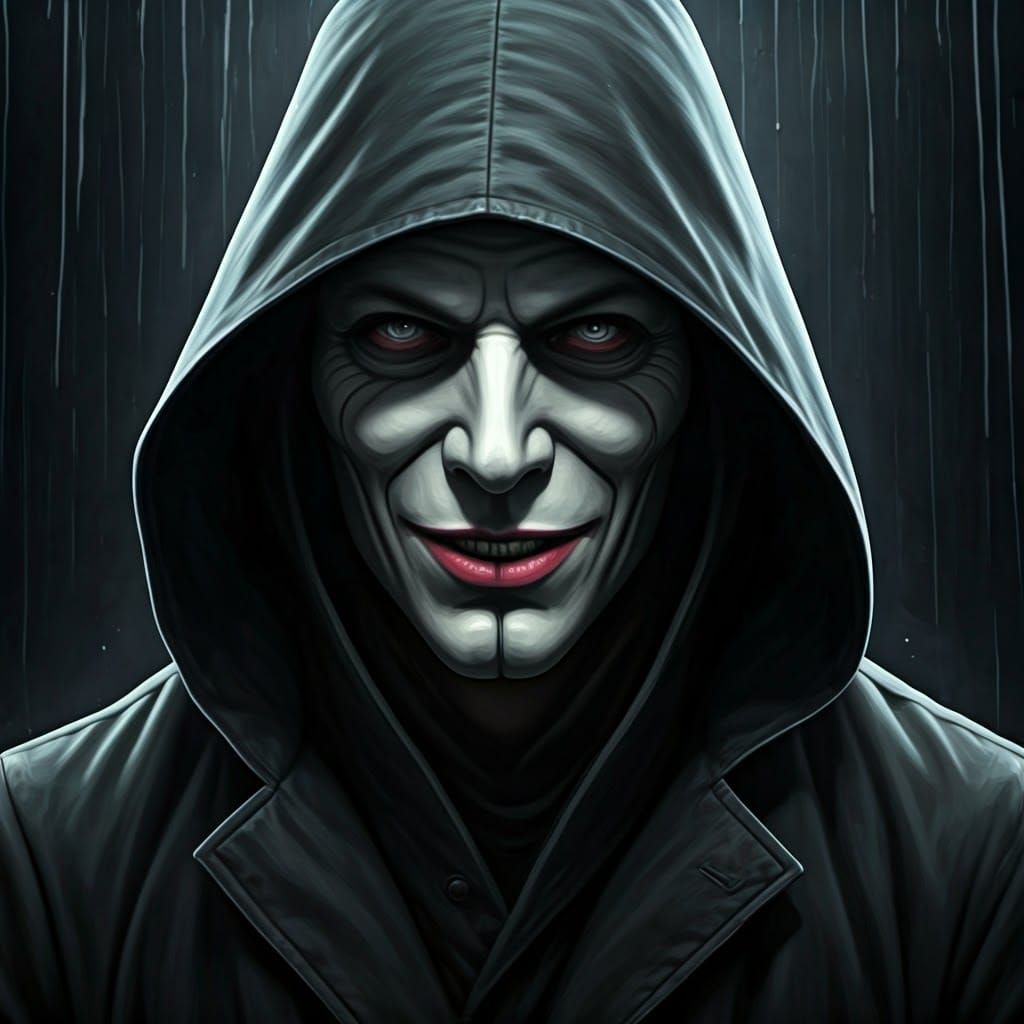 Cryptic Figure Uttering Doublespeak in Film Noir Style