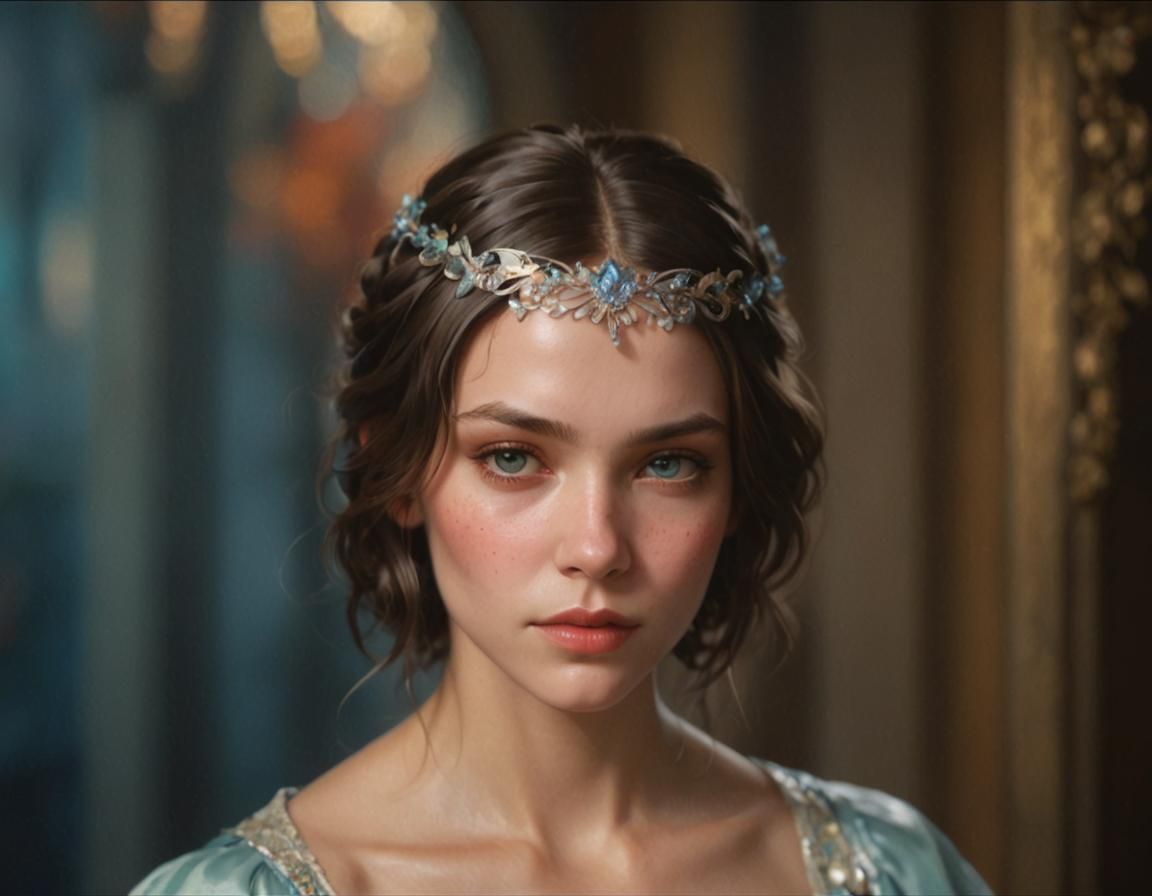 Detailed Portrait in Artgerm, Mucha Style