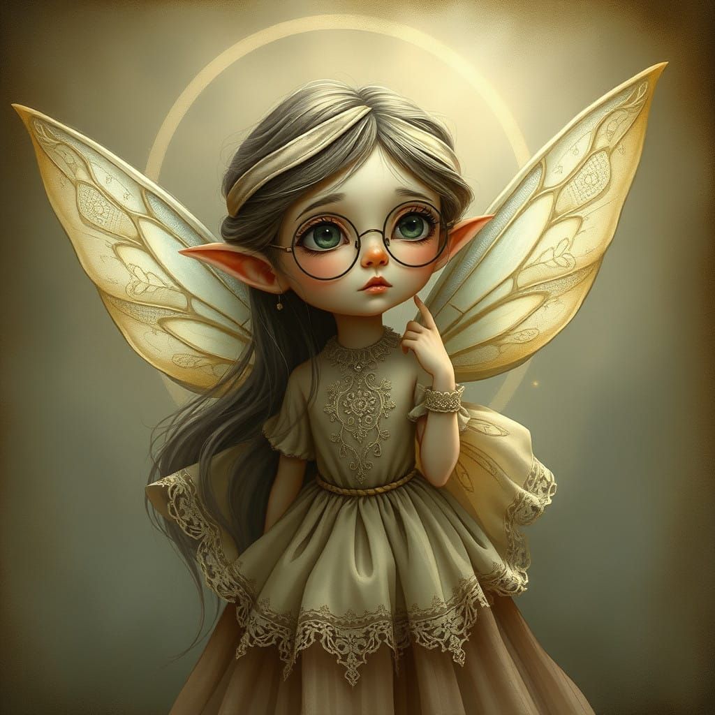 Enchanted Fairy in Whimsical Victorian Gown