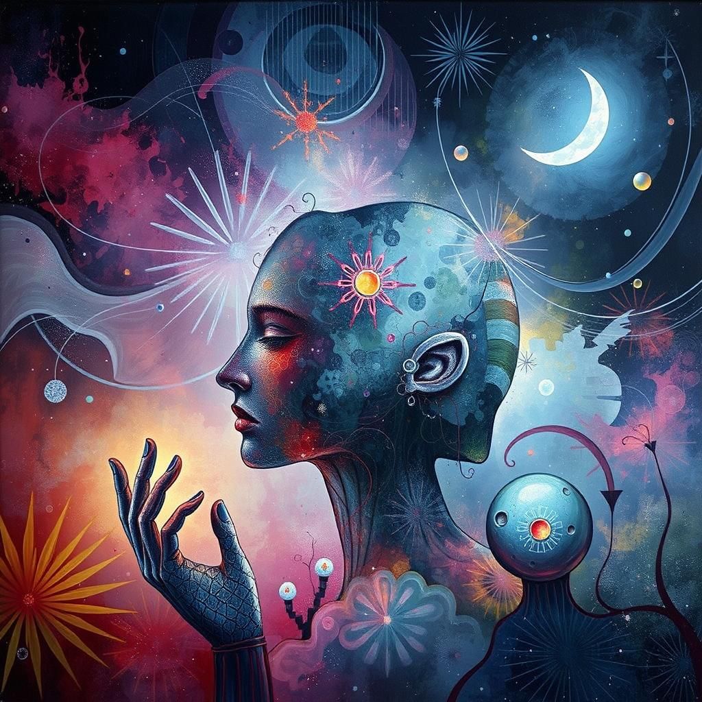 Colorful Abstract Landscape in Hundertwasser Style