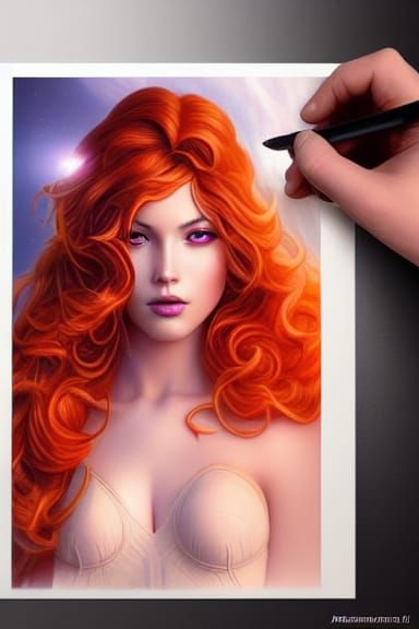 Fiery Superhero Girl: Artgerm-Inspired Oil Painting
