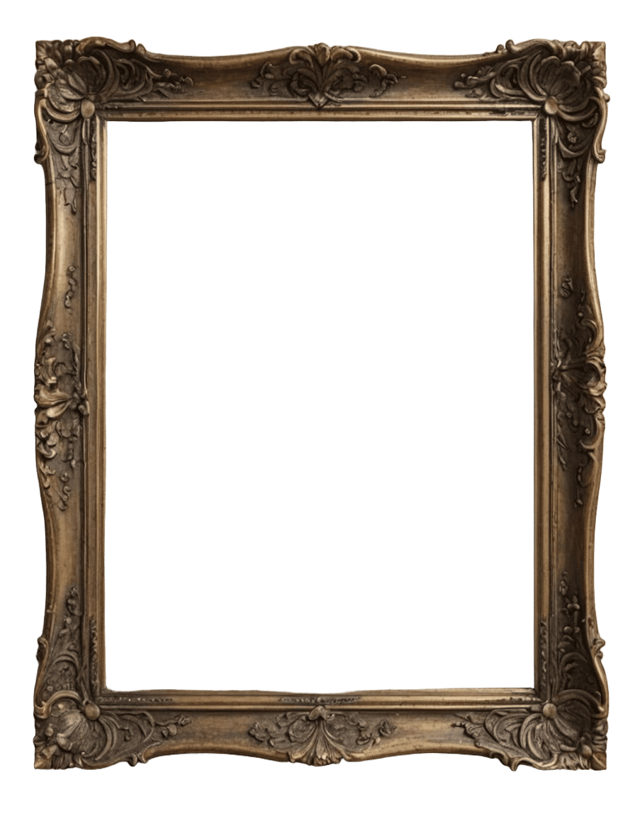 Realistic Antique Picture Frame on White