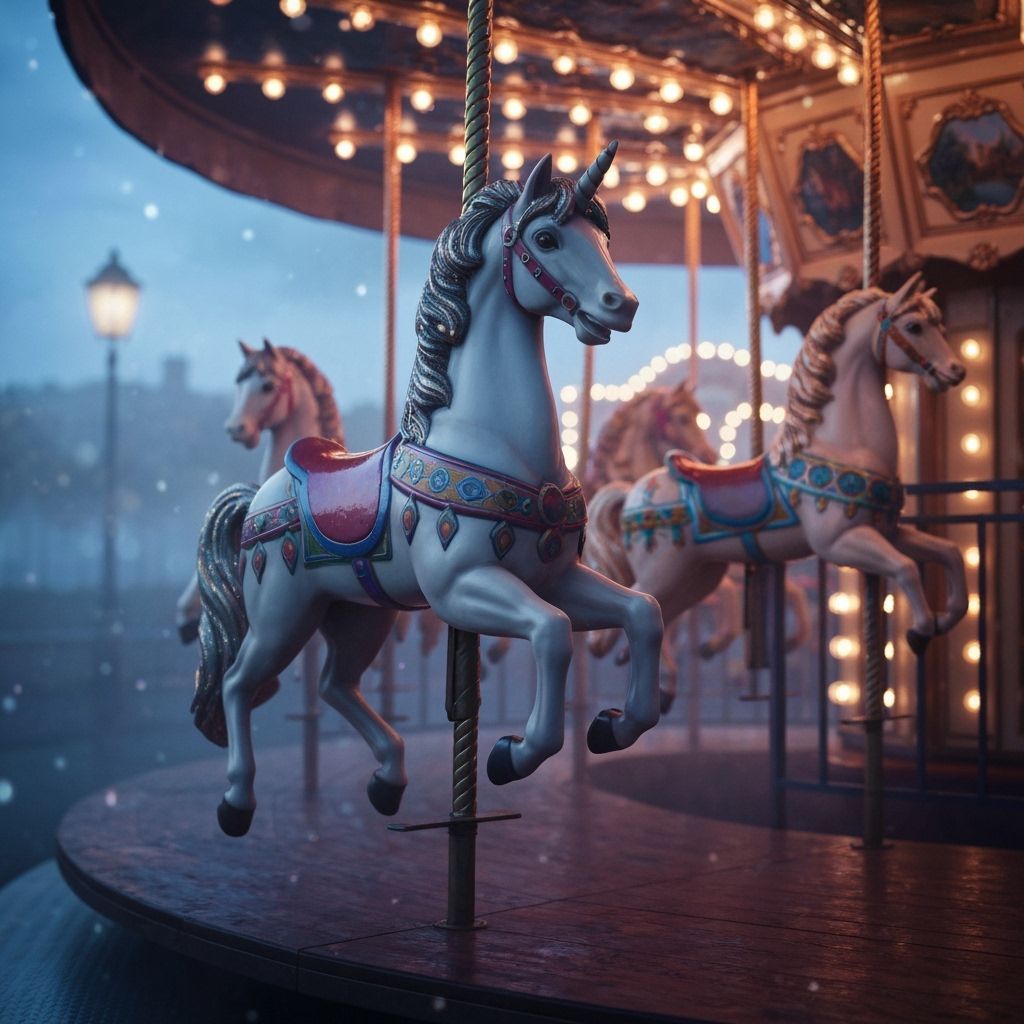 Shimmering My Little Pony Carousel at Twilight
