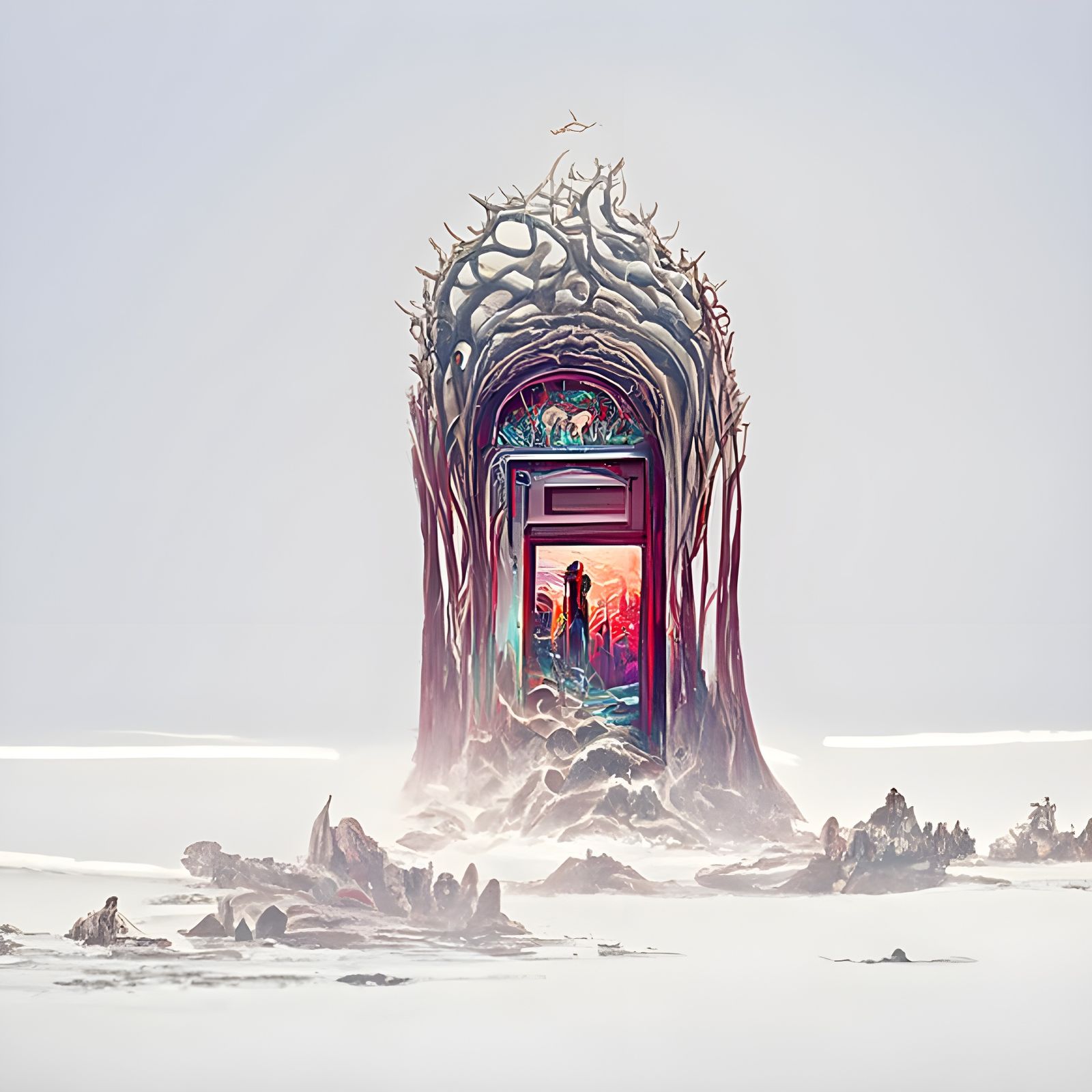 Doorway From Non-Existence in Surreal Digital Art