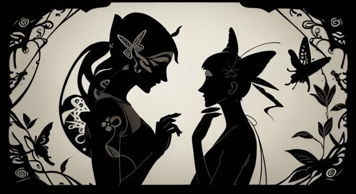 Butterfly Pollinating Flower: Silhouette Animation in Shadow...