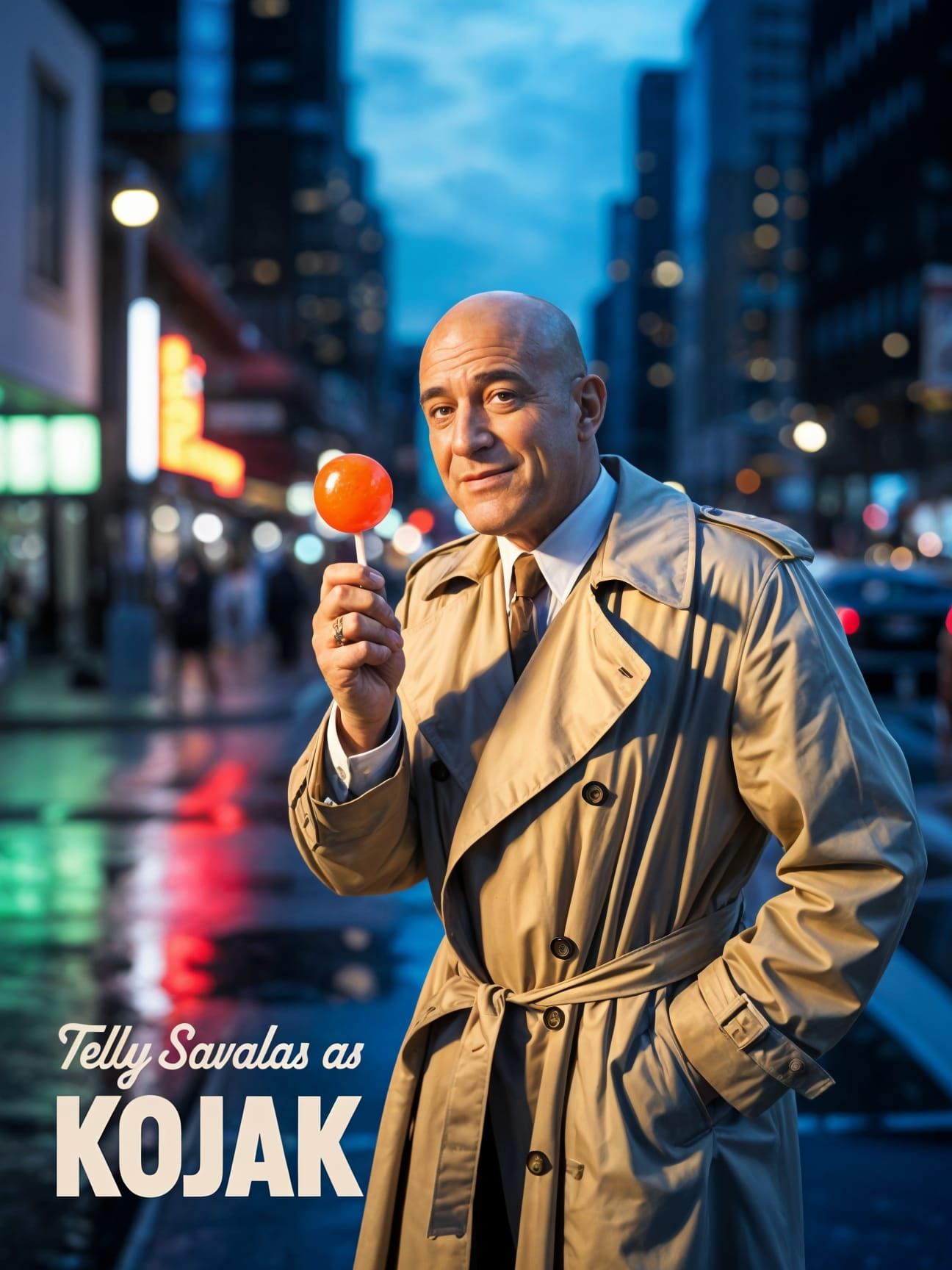Telly Savalas as Kojak with Tootsie Pop