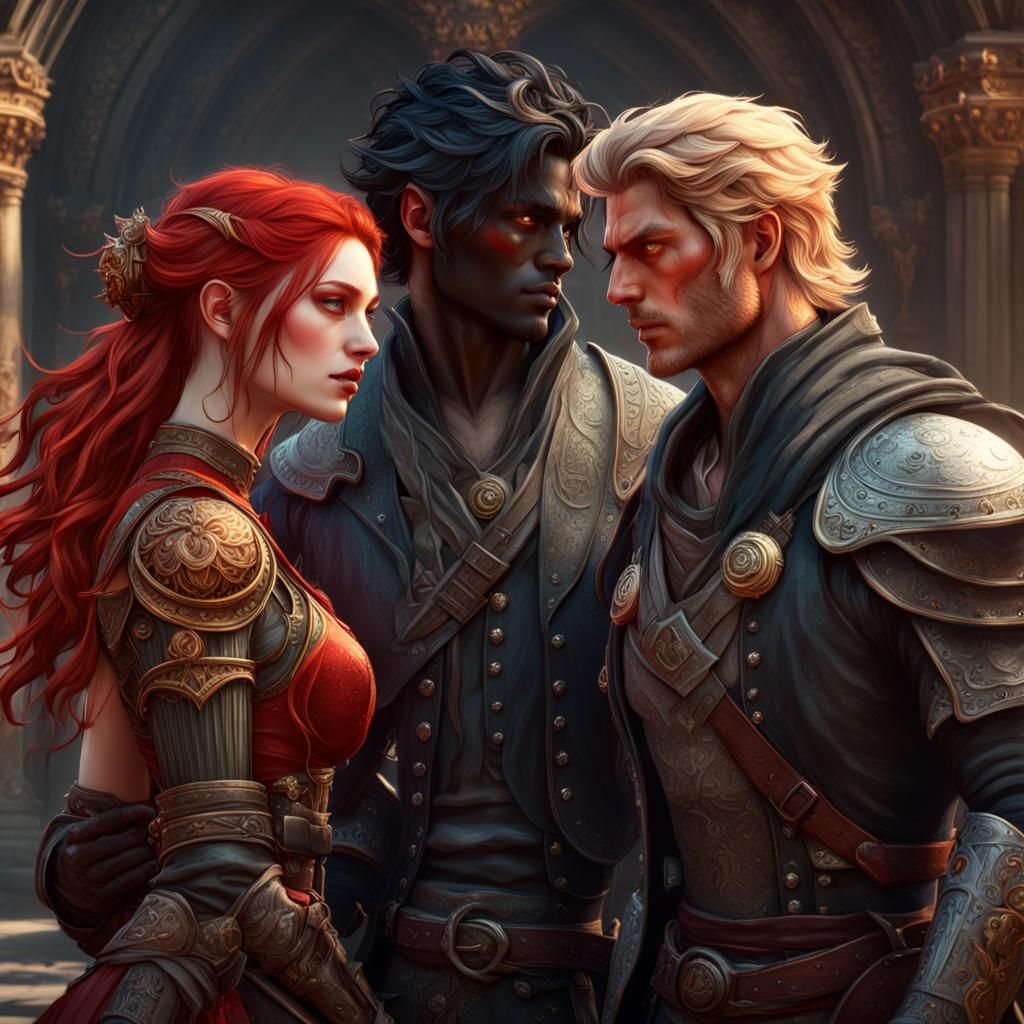 Fantasy Art: Three Lovers in Detailed Digital Painting