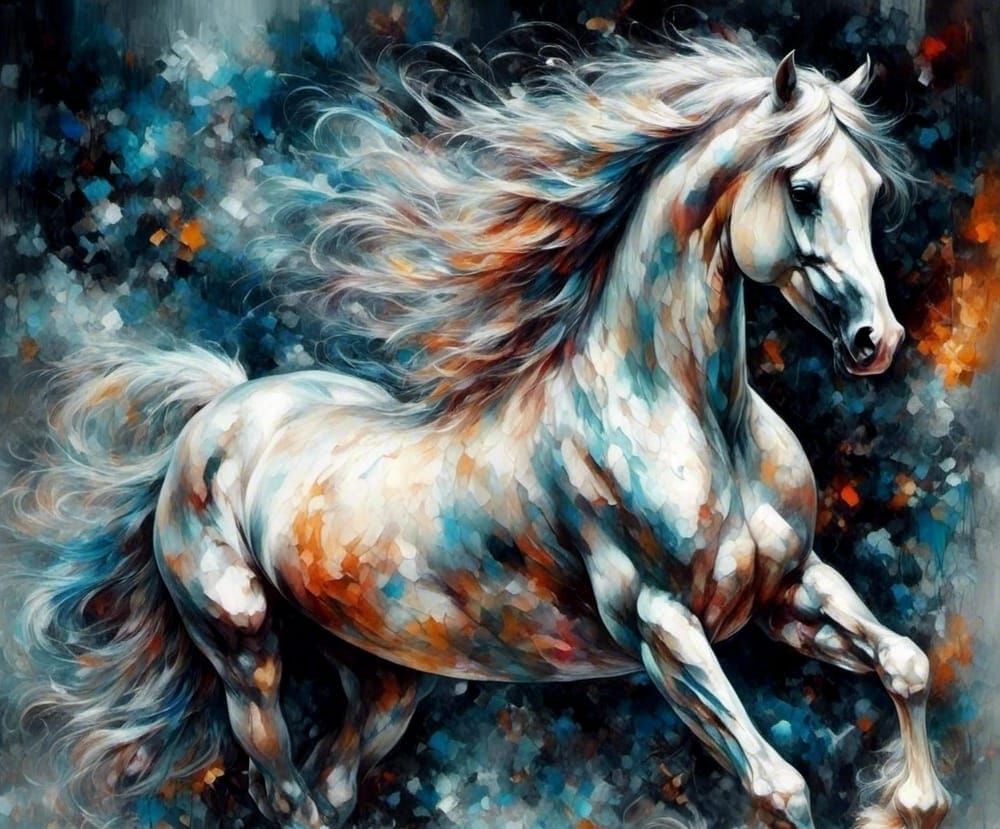 Majestic Wild Horse with Unique Artistic Style