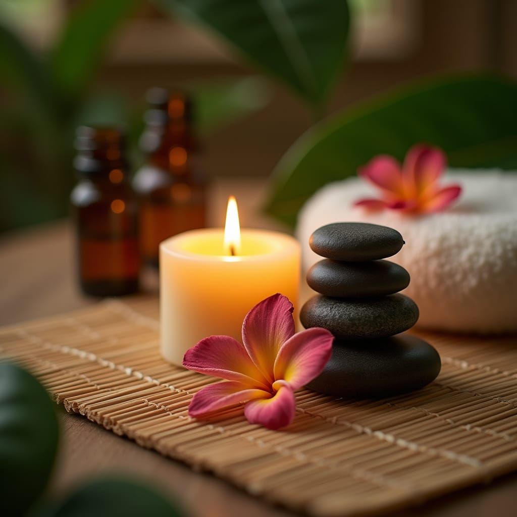 Softly Glowing Candle in a Serene Still Life Scene