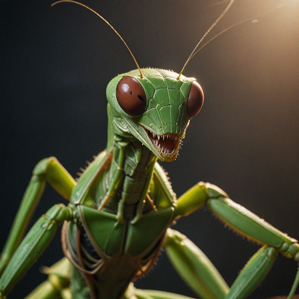Cinematic Praying Mantis Hero Emerges in Epic Film Still